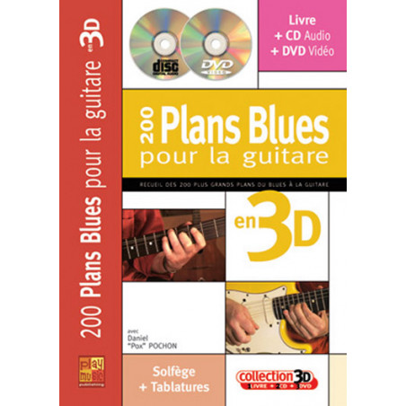 200 Plans Blues Guitare 3D - Daniel Pochon (+ audio)
