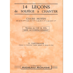 14 leçons de solfège à chanter : Cours Moyen - Odette Gartenlaub - clé de SOL sans accompagnement