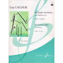 60 Etudes Recreatives Volume 1 : 33 Etudes - Guy Lacour - Clarinette (+ audio)