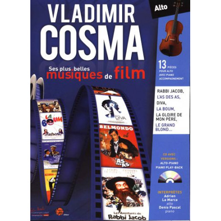 Ses Plus Belles Musique de Film - Vladimir Cosma - Alto et Piano (+ audio)