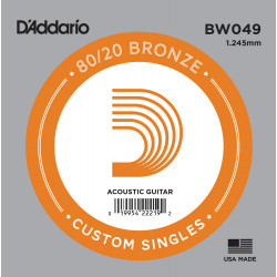 D'Addario BW049, .049 - Corde au détail avec filet  bronze - guitare acoustique