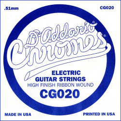 D'Addario CG020, .020 - Corde au détail guitare électrique - filet plat