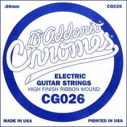 D'Addario CG026, .026 - Corde au détail guitare électrique - filet plat