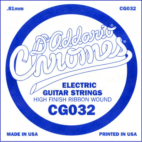 D'Addario CG032, .032 - Corde au détail guitare électrique - filet plat