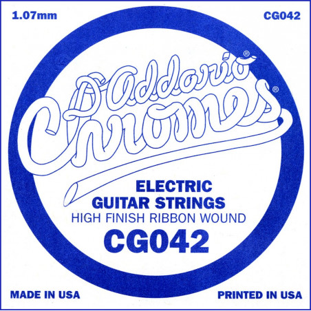 D'Addario CG042, .042 - Corde au détail guitare électrique - filet plat