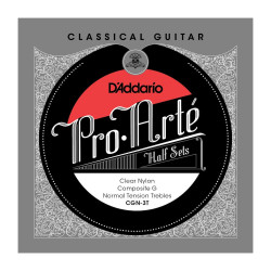 D'Addario CGN-3T Pro-Arte Clear Nylon Jeu de 3 cordes aigues pour guitare classique - normale