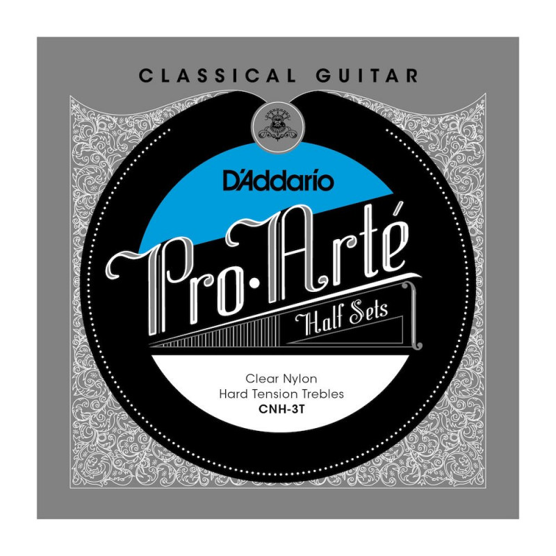 D'Addario CNH-3T Pro-Arte Clear Nylon Jeu de 3 cordes aigues pour guitare classique - forte