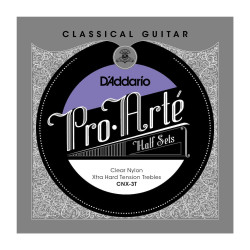 D'Addario CNX-3T Pro-Arte Clear Nylon Jeu de 3 cordes aigues pour guitare classique - extra forte