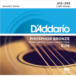 D'Addario EJ16-B25 Light 25 jeux - phosphore bronze - jeu guitare acoustique