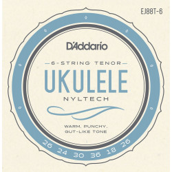 D'Addario EJ88T-6 Nyltech, 6 cordes ténor - Cordes pour ukulélé