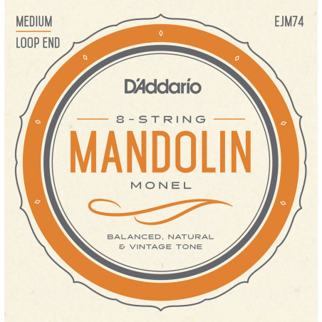 D'Addario EJM74 Monel Medium, 11-40 - jeu de cordes mandoline