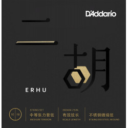 D'Addario ERHU01, tension Medium, 10-18 – jeu de Cordes pour erhu