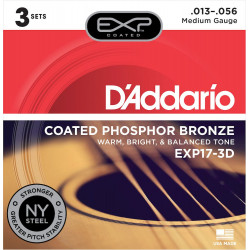 D'Addario EXP17-3D phosphore, Medium, 13-56 (3 jeux) - guitare acoustique