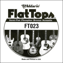 D'Addario FT023, .023 - Corde au détail phosphore bronze – filet demi-plat – guitare acoustique