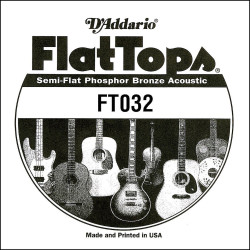 D'Addario FT032, .032 - Corde au détail phosphore bronze – filet demi-plat – guitare acoustique