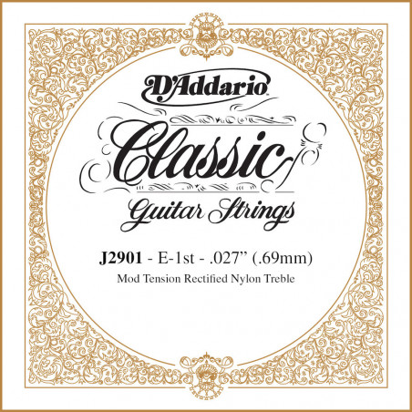 D'Addario J2901 Classics, Moderate, première corde - Corde au détail guitare classique rectifiée