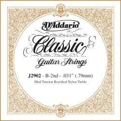 D'Addario J2902 Classics, Moderate, deuxième corde - Corde au détail guitare classique rectifiée
