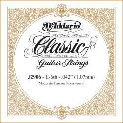 D'Addario J2906 Classics, Moderate, sixième corde - Corde au détail guitare classique rectifiée