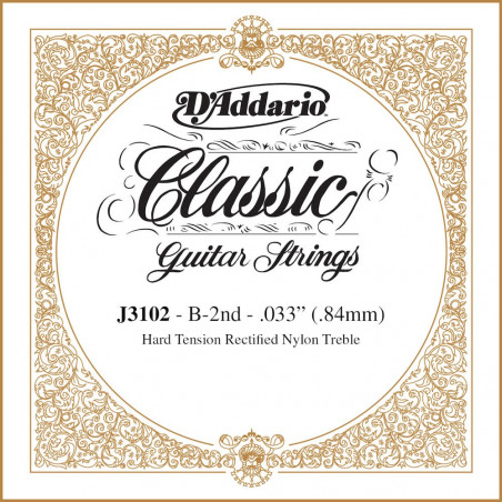 D'Addario J3102, Hard, deuxième corde - Corde au détail guitare classique rectifiée