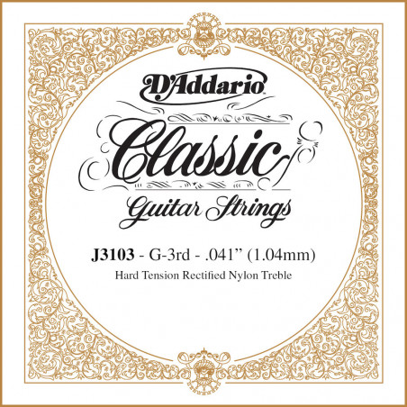D'Addario J3103, Hard, troisième corde - Corde au détail guitare classique rectifiée