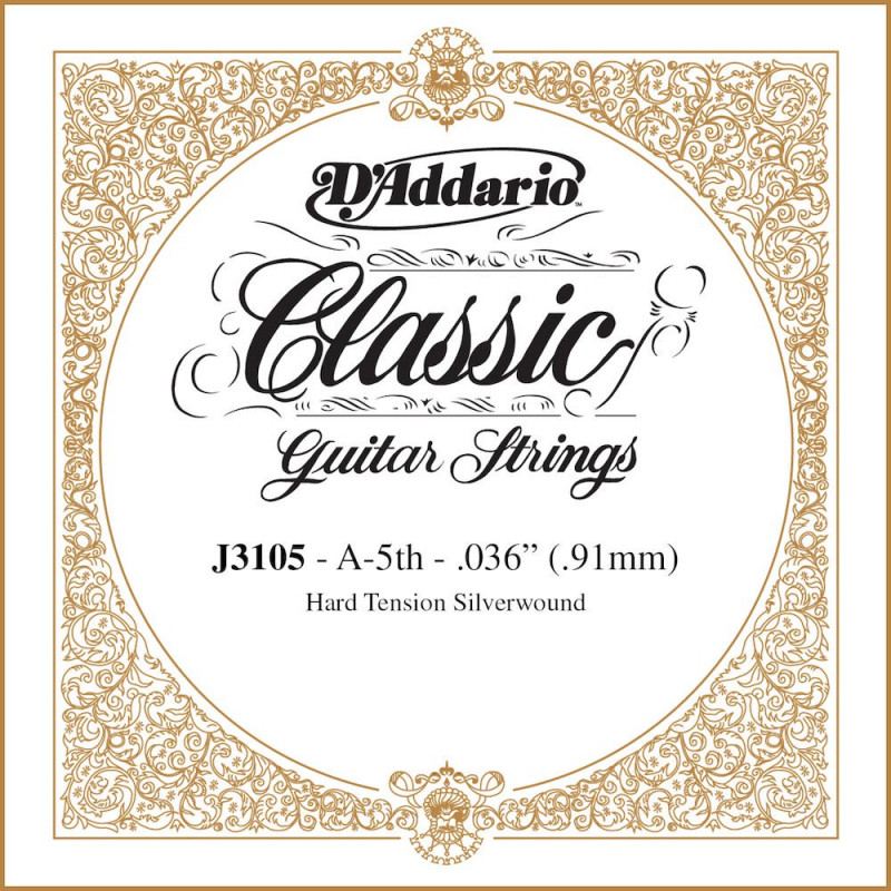 D'Addario J3105, Hard, cinquième corde - Corde au détail guitare classique rectifiée