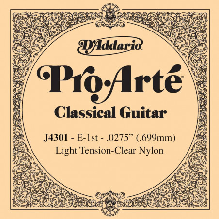 D'Addario Pro-Arte J4301, Light, première corde - Corde au détail nylon guitare classique