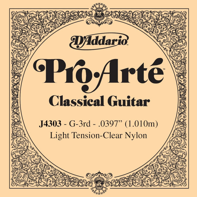 D'Addario Pro-Arte J4303, Light, troisième corde - Corde au détail nylon guitare classique
