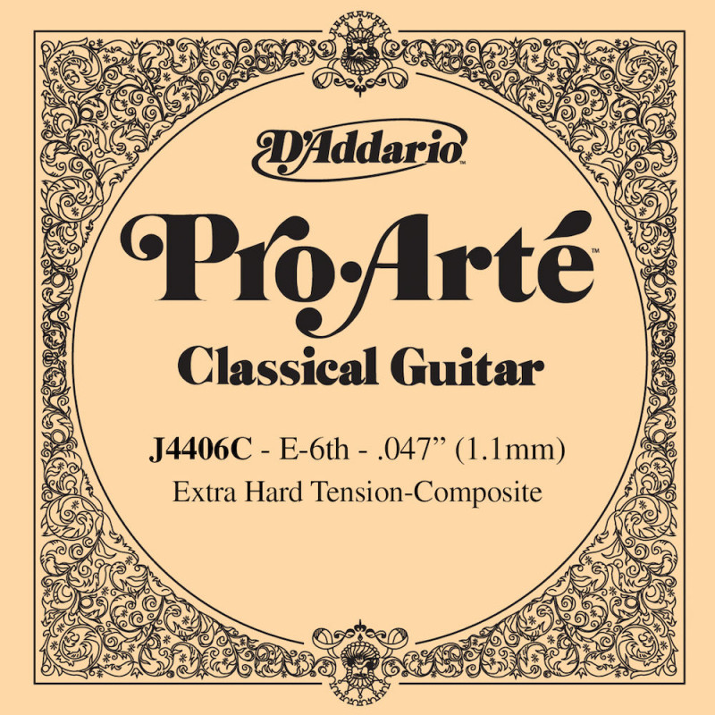 D'Addario Pro-Arte J4406C, Extra Hard, sixième corde - Corde au détail composite - guitare classique