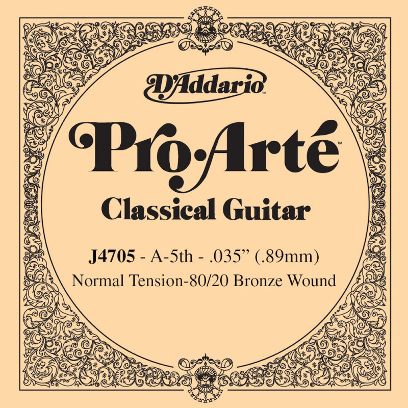 D'Addario Pro-Arte J4705, Normal, cinquième corde - Corde au détail bronze 80/20 et nylon guitare classique