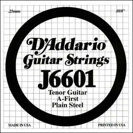 D'Addario J6601, acier pur, .010 - Corde au détail guitare ténor