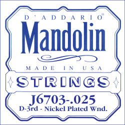 D'Addario J6703, .025 - Corde au détail nickel – Mandoline