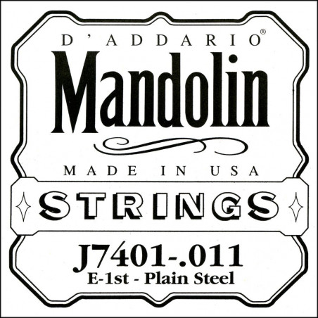 D'Addario J7401, première corde, .011 - Corde au détail acier pur – Mandoline