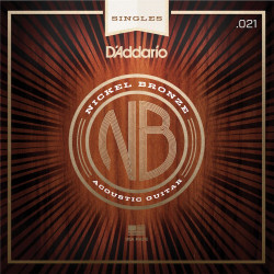 D'Addario NB021 filet nickel bronze .021 - Corde au détail guitare acoustique