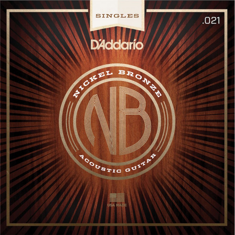 D'Addario NB021 filet nickel bronze .021 - Corde au détail guitare acoustique