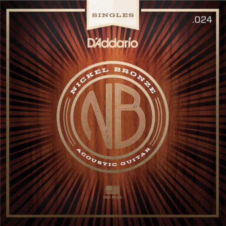 D'Addario NB024 filet nickel bronze .024 - Corde au détail guitare acoustique