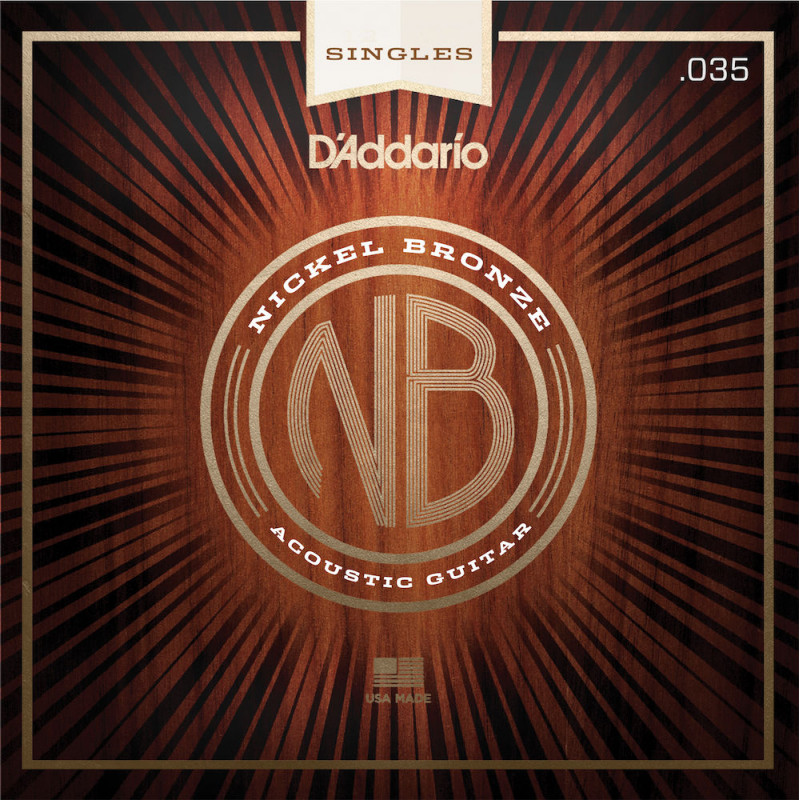 D'Addario NB035 filet nickel bronze .035 - Corde au détail guitare acoustique