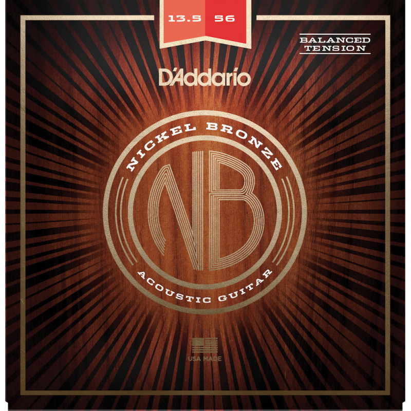D'Addario NB13556BT nickel bronze, Balanced Medium, 13,5-56 - jeu guitare acoustique