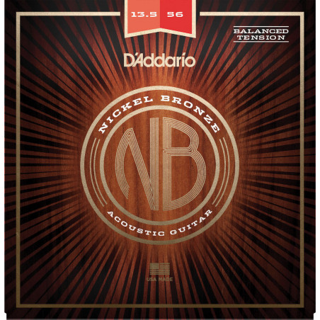 D'Addario NB13556BT nickel bronze, Balanced Medium, 13,5-56 - jeu guitare acoustique