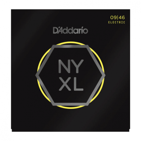 D'Addario NYXL0946-P, filets en nickel, aiguës Super Light / graves Regular, 9-46, 3 jeux - Jeu guitare électrique
