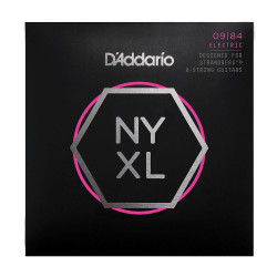 D'Addario NYXL0984, filet nickel, Super Light, 09-84 - Jeu guitare électrique 8 cordes Strandberg