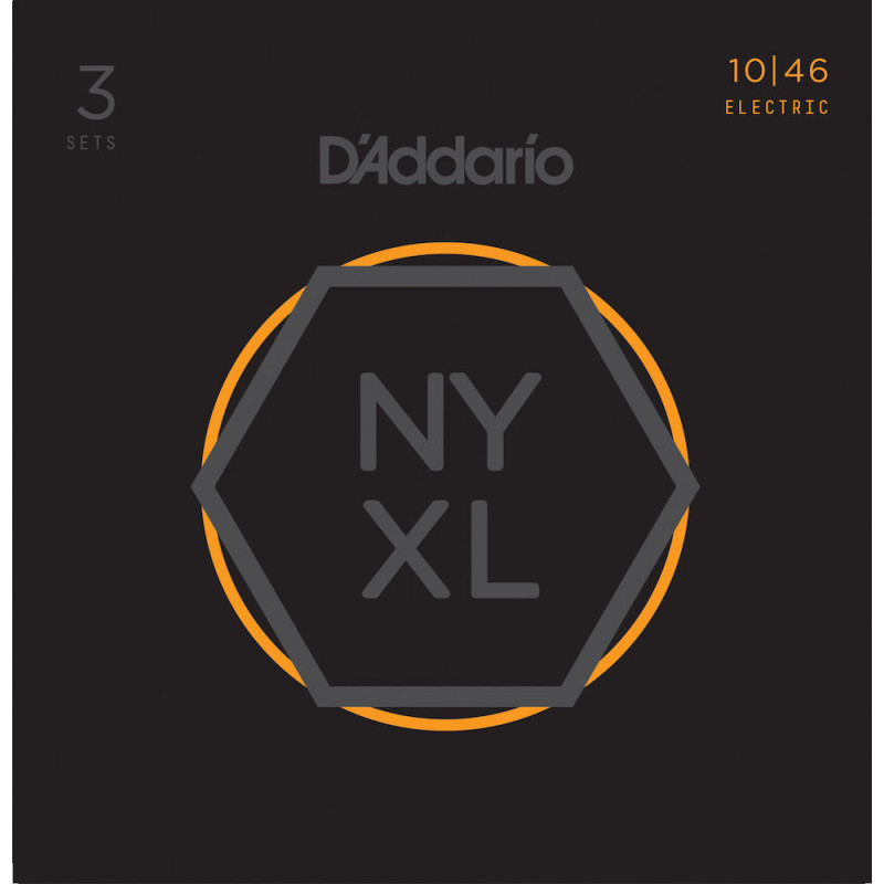 D'Addario NYXL1046-3P, filet nickel, Regular Light, 10-46 (3 jeux) - Jeu guitare électrique