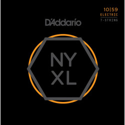 D'Addario NYXL1059 filet nickel, Regular Light, 10-59 - Jeu guitare électrique 7 cordes