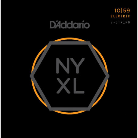 D'Addario NYXL1059 filet nickel, Regular Light, 10-59 - Jeu guitare électrique 7 cordes