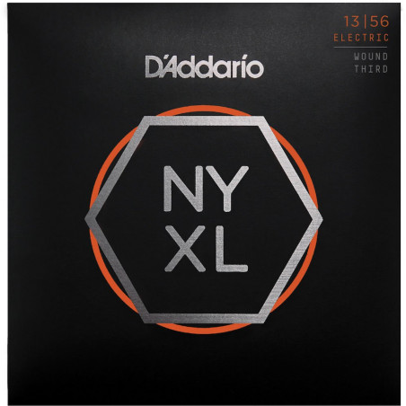 D'Addario NYXL1356W filet nickel, 3e corde avec filet Medium, 13-56 - Jeu guitare électrique