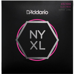 D'Addario NYXL45100SL filet nickel, Regular Light, 45-100, diapason extra-long - jeu guitare basse