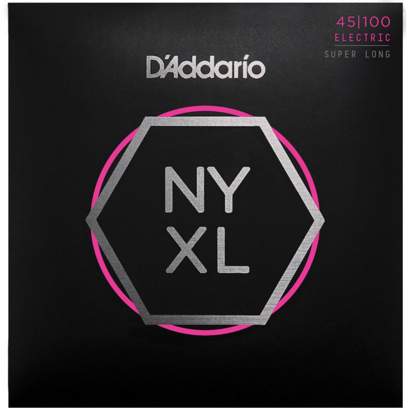 D'Addario NYXL45100SL filet nickel, Regular Light, 45-100, diapason extra-long - jeu guitare basse