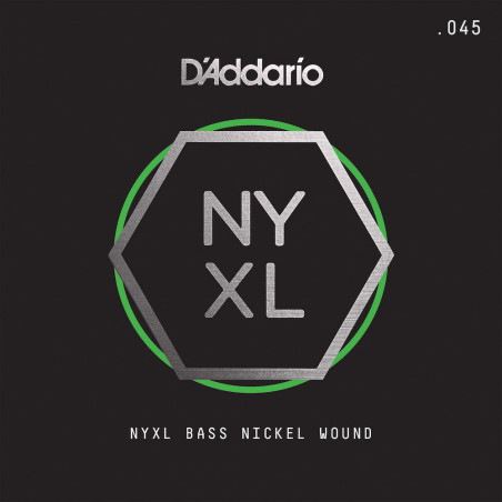 D'Addario NYXLB045, NYXL filet nickel, diapason long, .045 - Corde au détail guitare basse