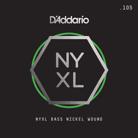 D'Addario NYXLB105, NYXL filet nickel, diapason long, .105 - Corde au détail guitare basse
