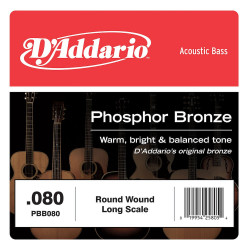 D'Addario PBB080, corde longue, .080 - Corde au détail phosphore bronze – basse acoustique