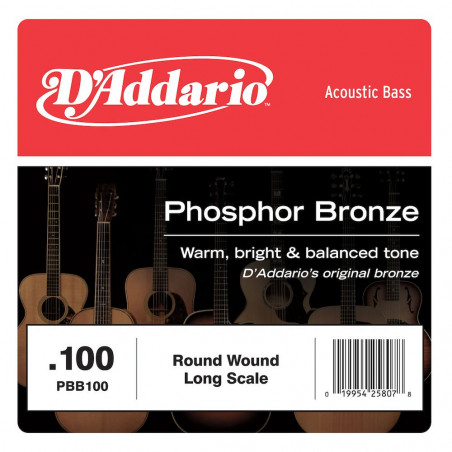 D'Addario PBB100, corde longue, .100 - Corde au détail phosphore bronze – basse acoustique